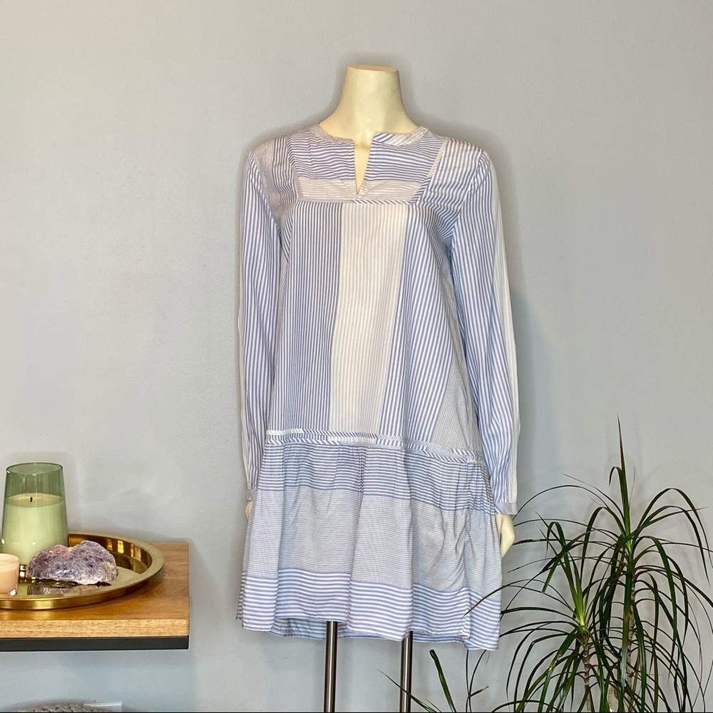 LOFT | NWT Blue Stripe Long Sleeve Shirtdr…